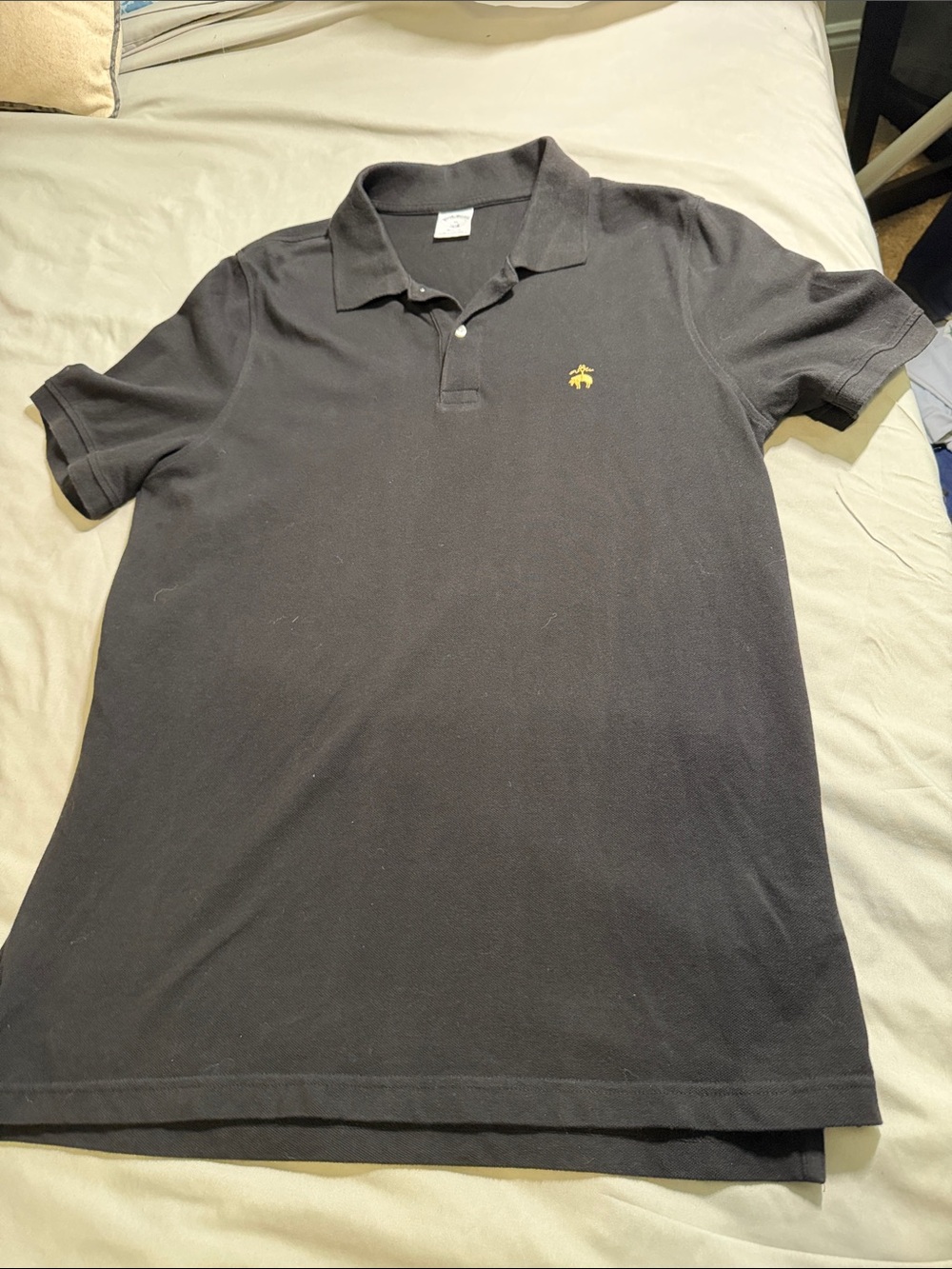 Brooks Brothers Black Polo with Yellow Embroidered Logo